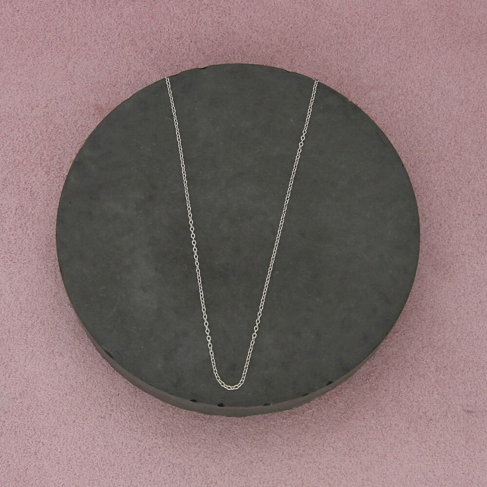 sterling silver 1mm oval cable chain necklace size 18in